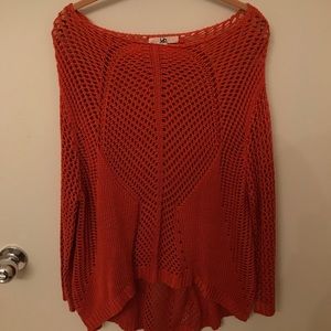 Orange open knit sweater